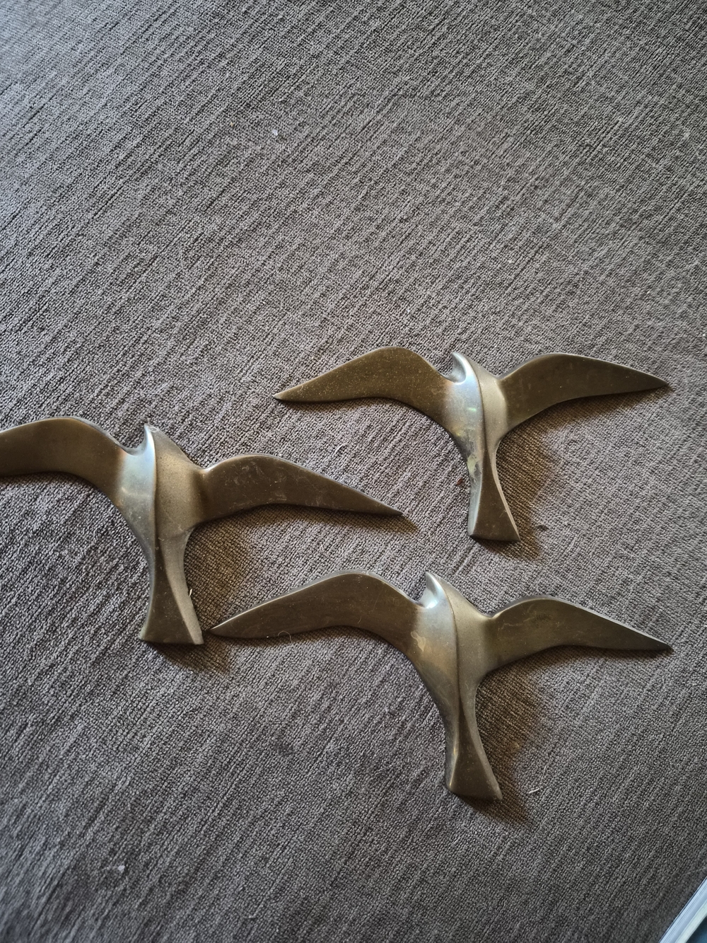 Brass Seagull Wall Accents - Set of 3